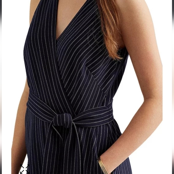 NWT | Lauren Ralph Lauren Pinstripe Jumpsuit | size 14 - Picture 7 of 7